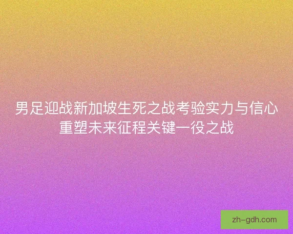 男足迎战新加坡生死之战考验实力与信心重塑未来征程关键一役之战